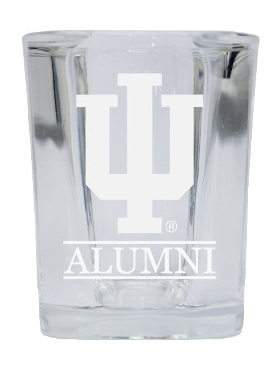 Indiana Hoosiers 2 Ounce Square Shot Glass laser etched logo Design