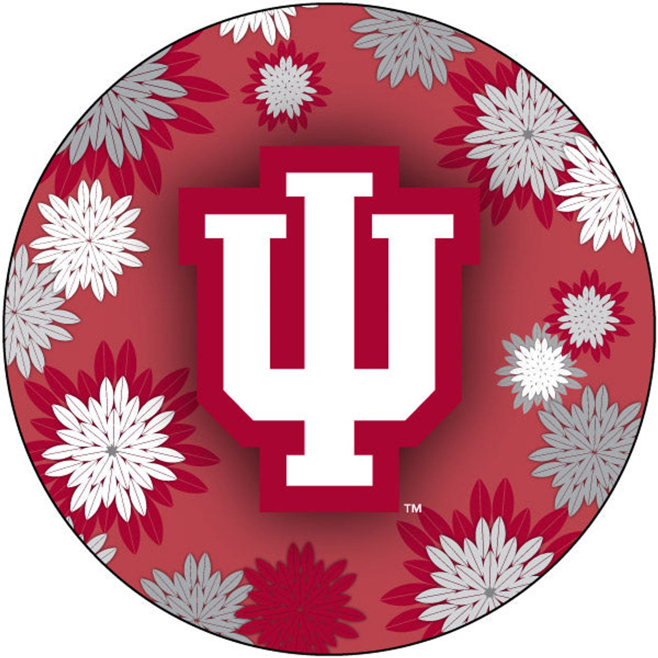 Indiana Hoosiers 4 Inch Round Floral Magnet