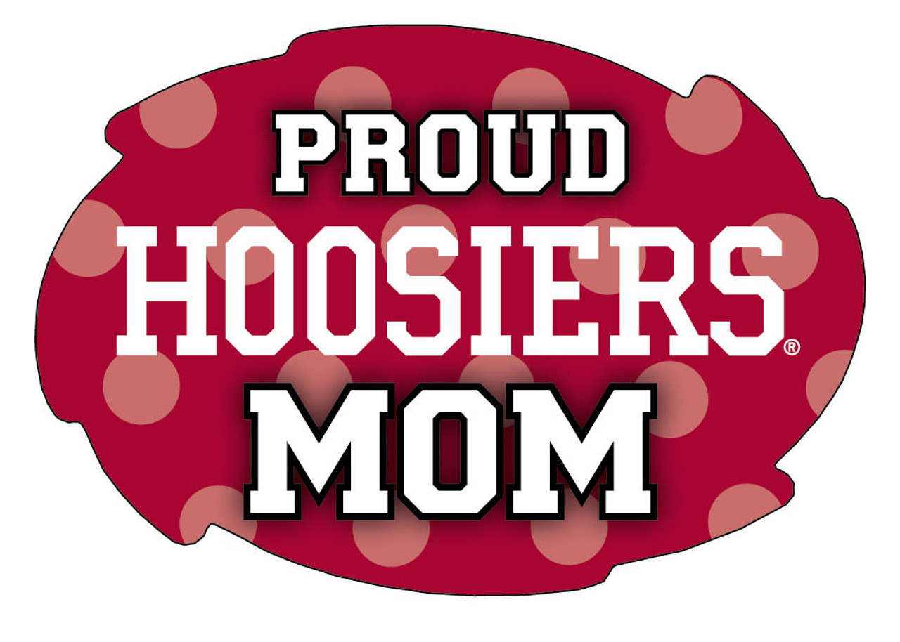 Indiana Hoosiers NCAA Collegiate Trendy Polka Dot Proud Mom 5" x 6" Swirl Decal Sticker