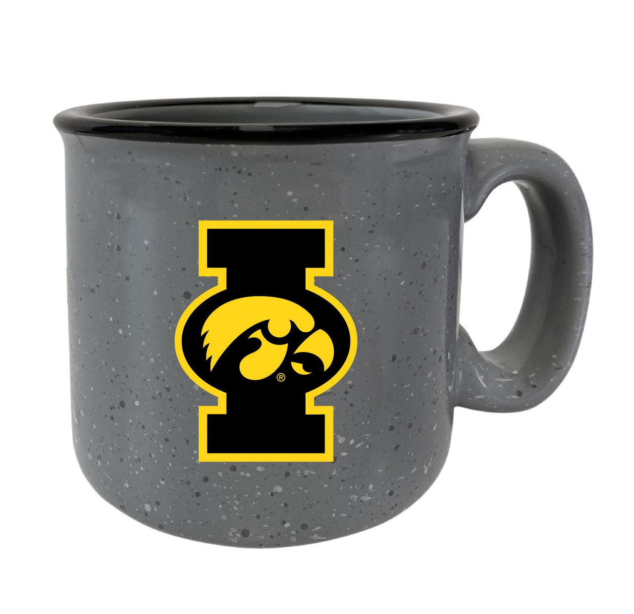 Iowa Hawkeyes 8 oz Speckled Ceramic Camper Coffee Mug (Gray).