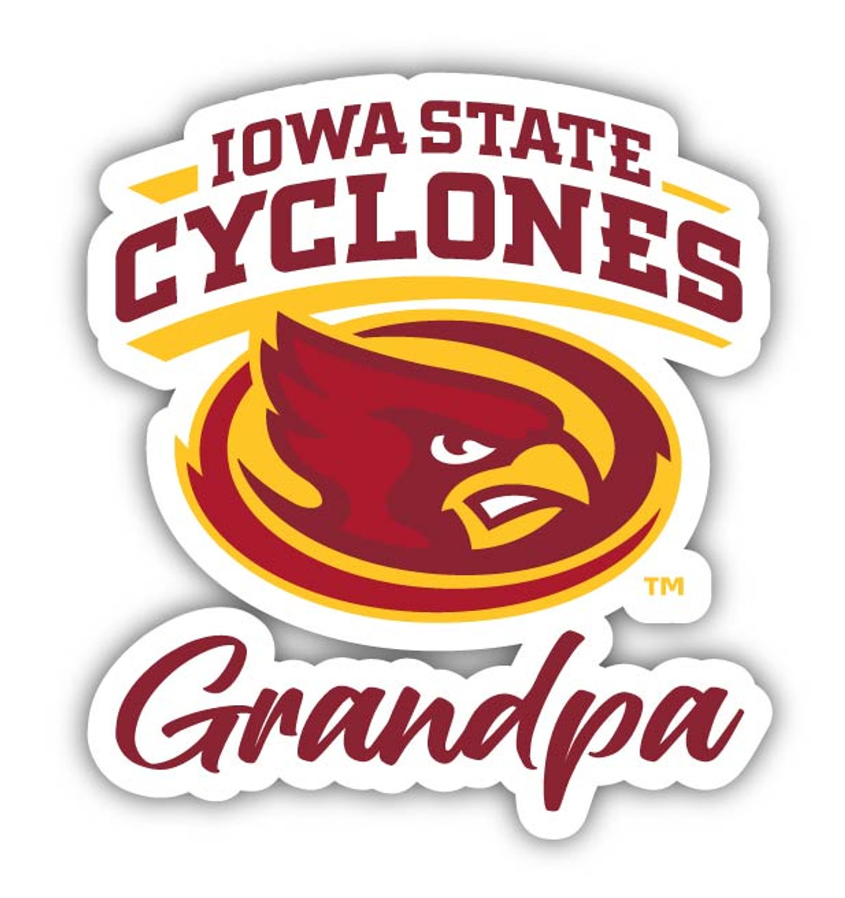 Iowa State Cyclones 4 Inch Proud Grandpa Die Cut Decal