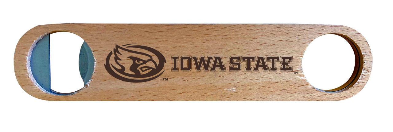 Iowa State Cyclones Laser Etched Wooden Bottle Opener College Logo Design