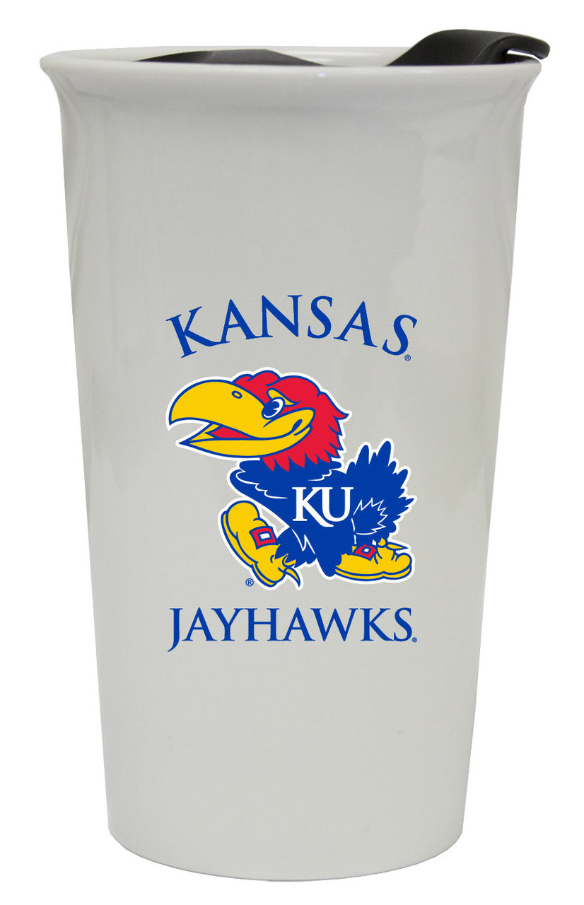 Kansas Jayhawks Double Walled Ceramic Tumbler