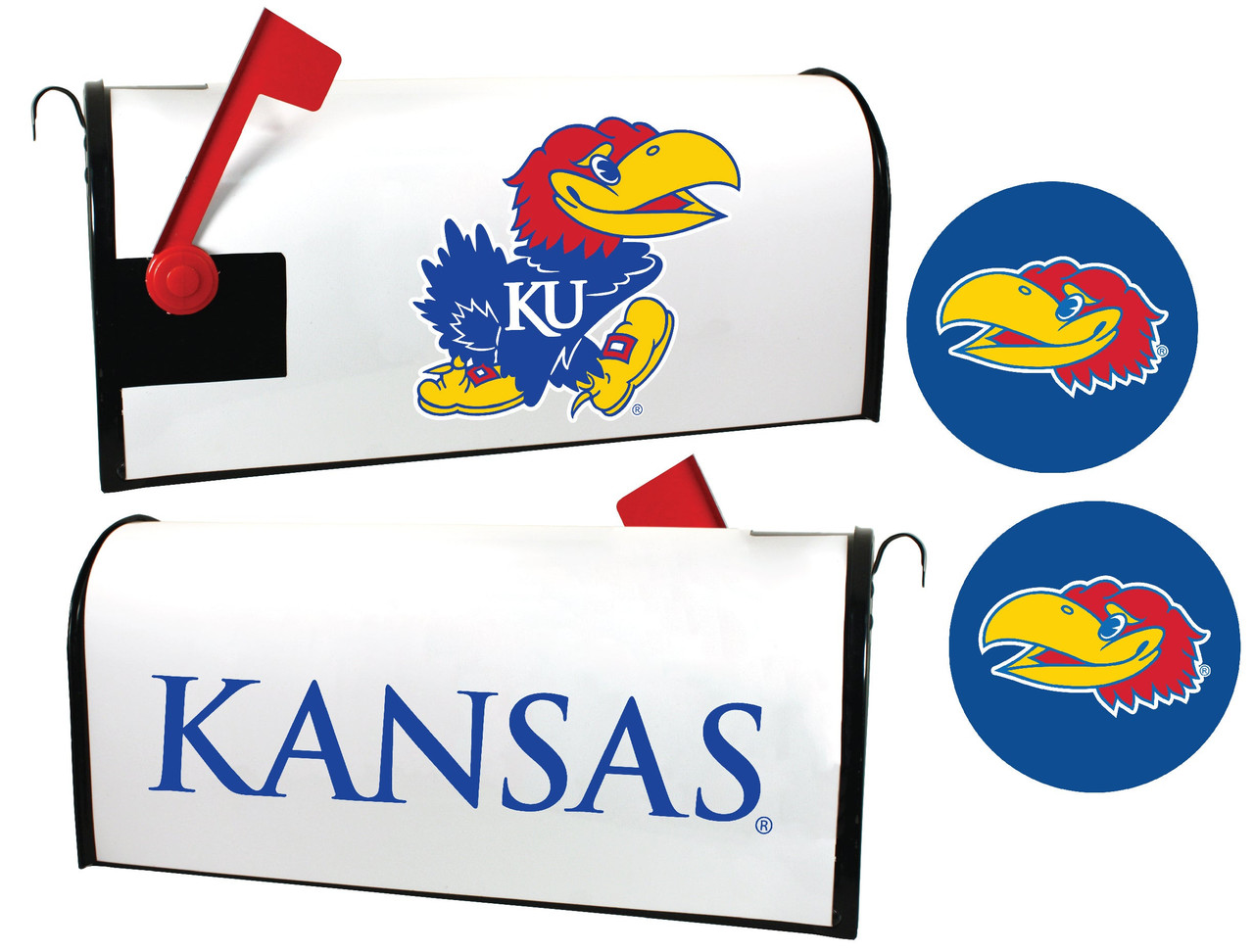 Kansas Jayhawks Magnetic Mailbox Cover & Sticker Set