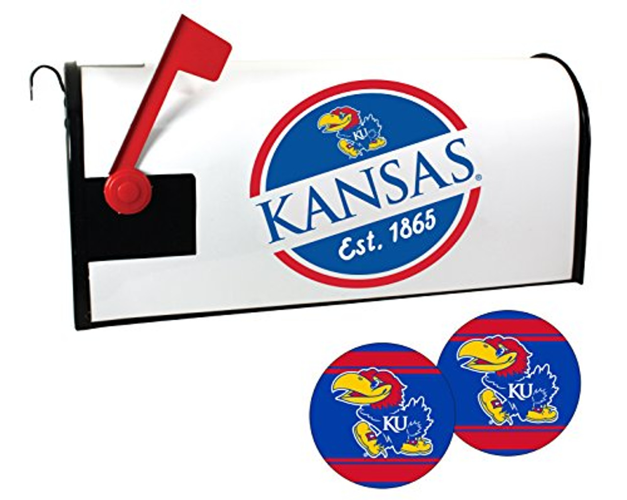 Kansas Jayhawks Magnetic Mailbox Cover and Sticker Set