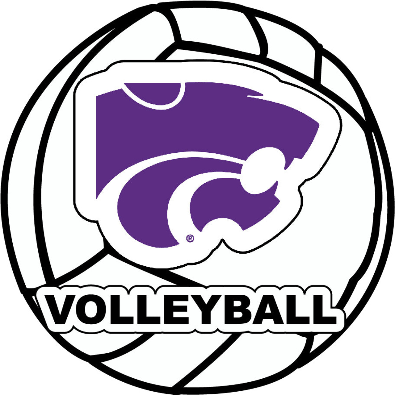 Kansas State Wildcats 4-Inch Round Volleyball Vinyl Decal Sticker