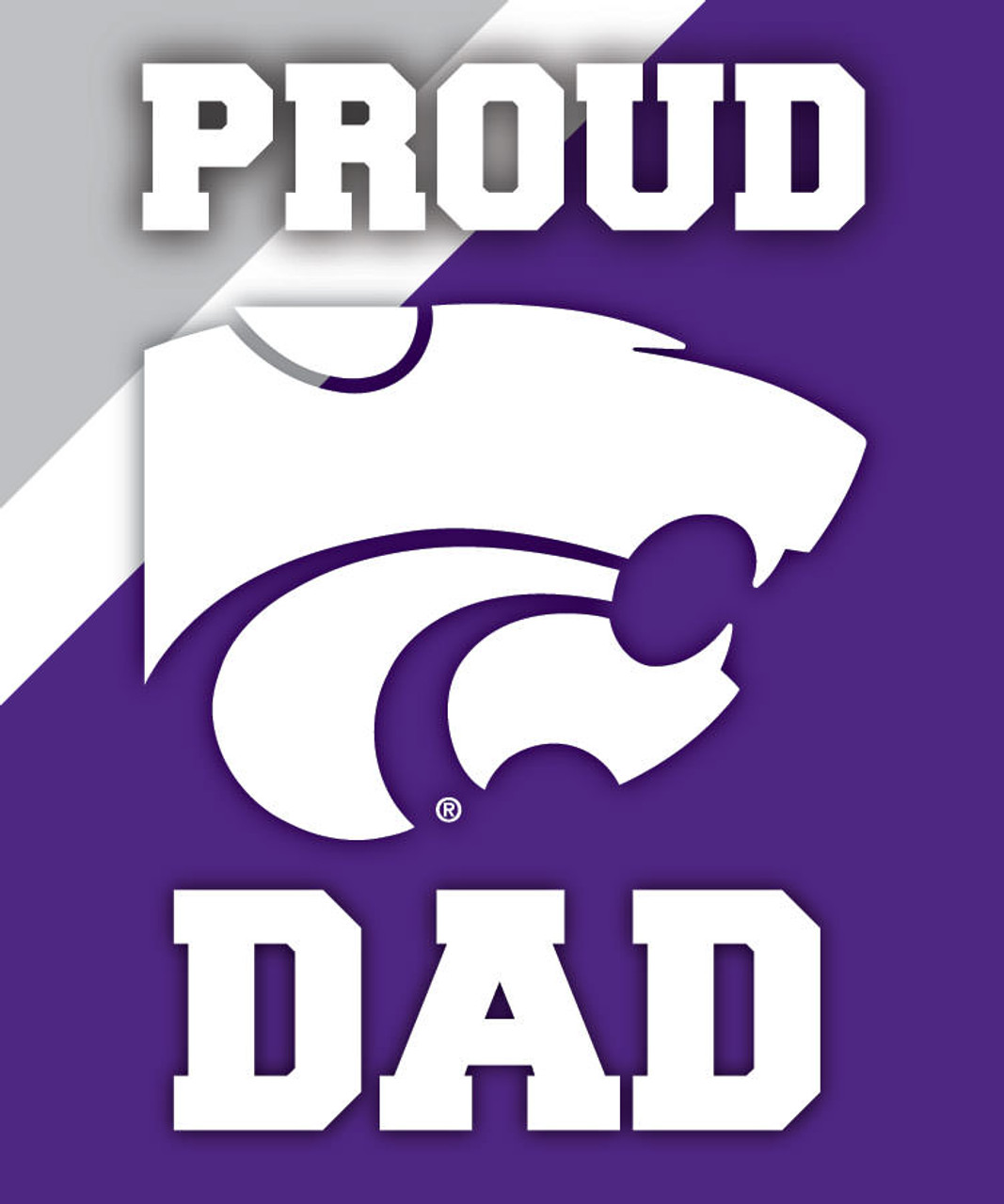 Kansas State Wildcats NCAA Collegiate 5x6 Inch Rectangle Stripe Proud Dad Decal Sticker
