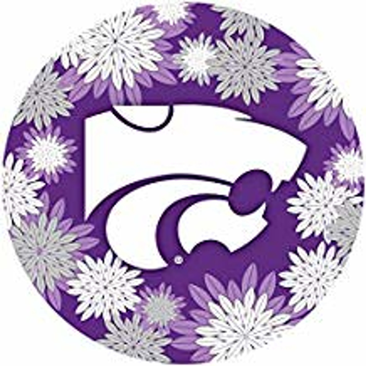 Kansas State Wildcats NCAA Collegiate Trendy Floral Flower Fashion Pattern 4 Inch Round Decal Sticker