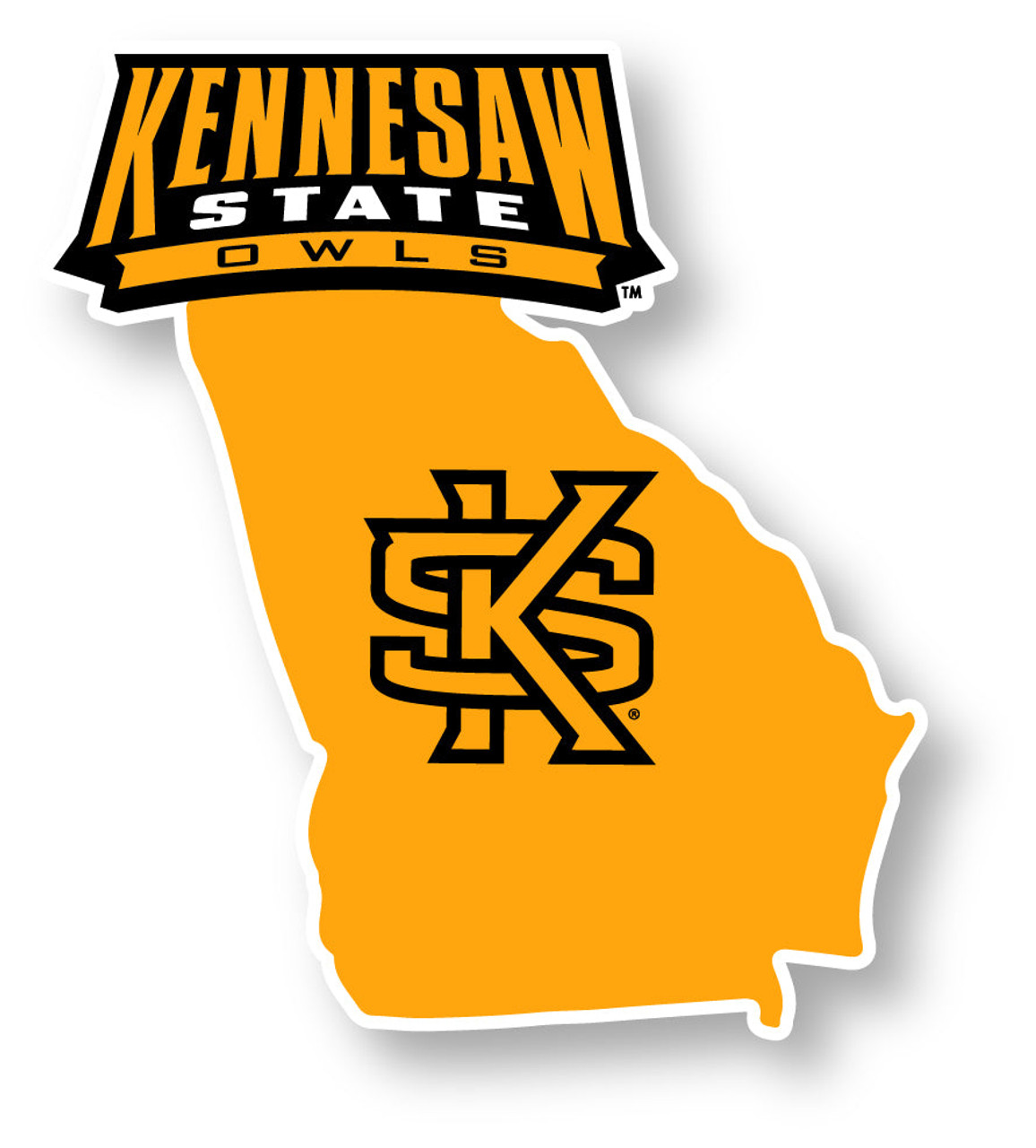 Kennesaw State University 4 Inch State Shape Vinyl Decal Sticker