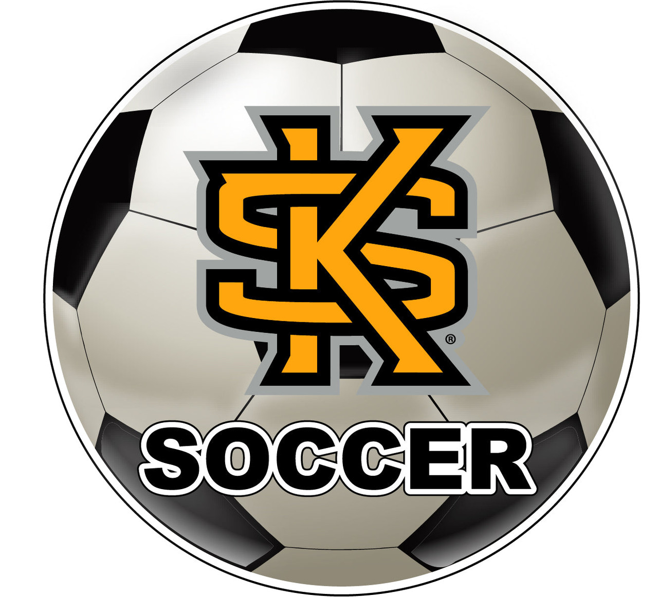 Kennesaw State University 4-Inch Round Soccer Ball Vinyl Decal Sticker