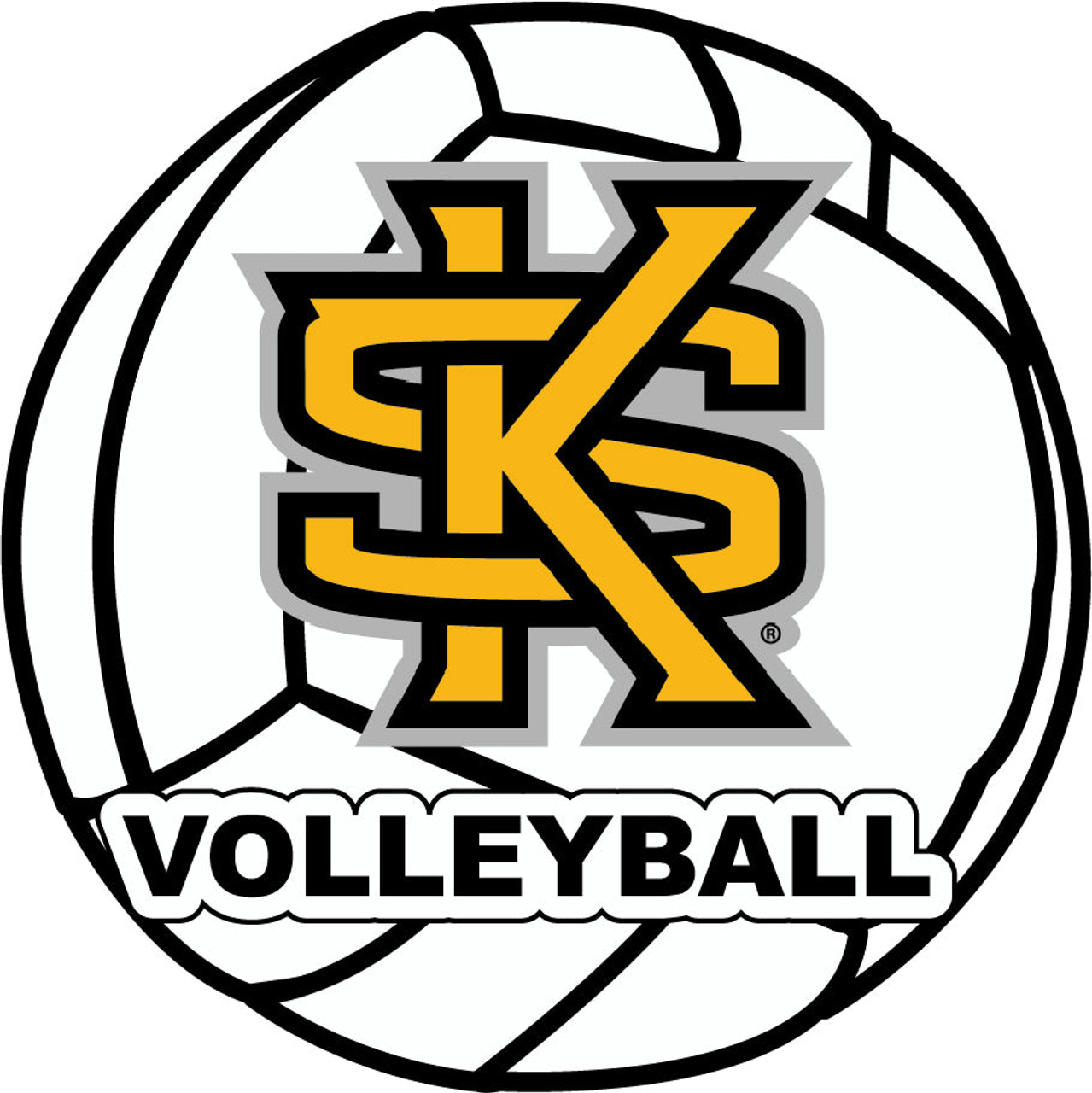Kennesaw State University 4-Inch Round Volleyball Vinyl Decal Sticker