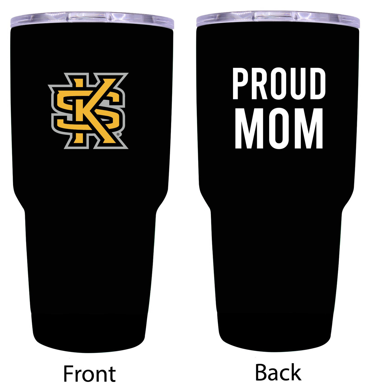 Kennesaw State University Proud Mom 24 oz Insulated Stainless Steel Tumblers Black.