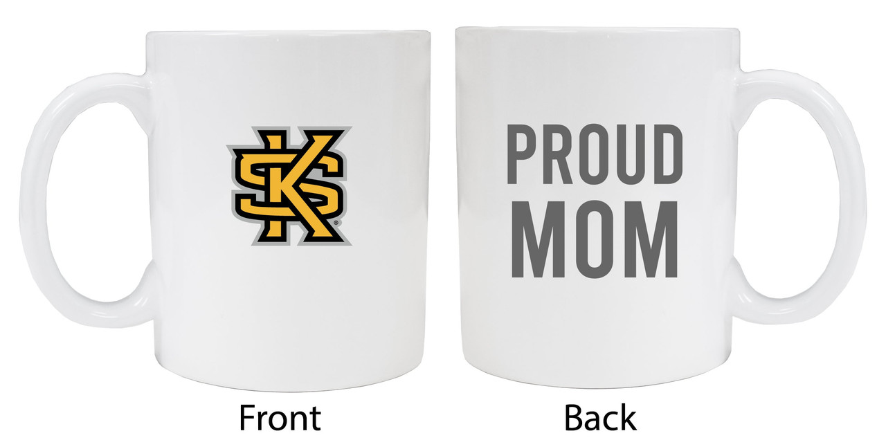 Kennesaw State University Proud Mom White Ceramic Coffee Mug 2-Pack (White).