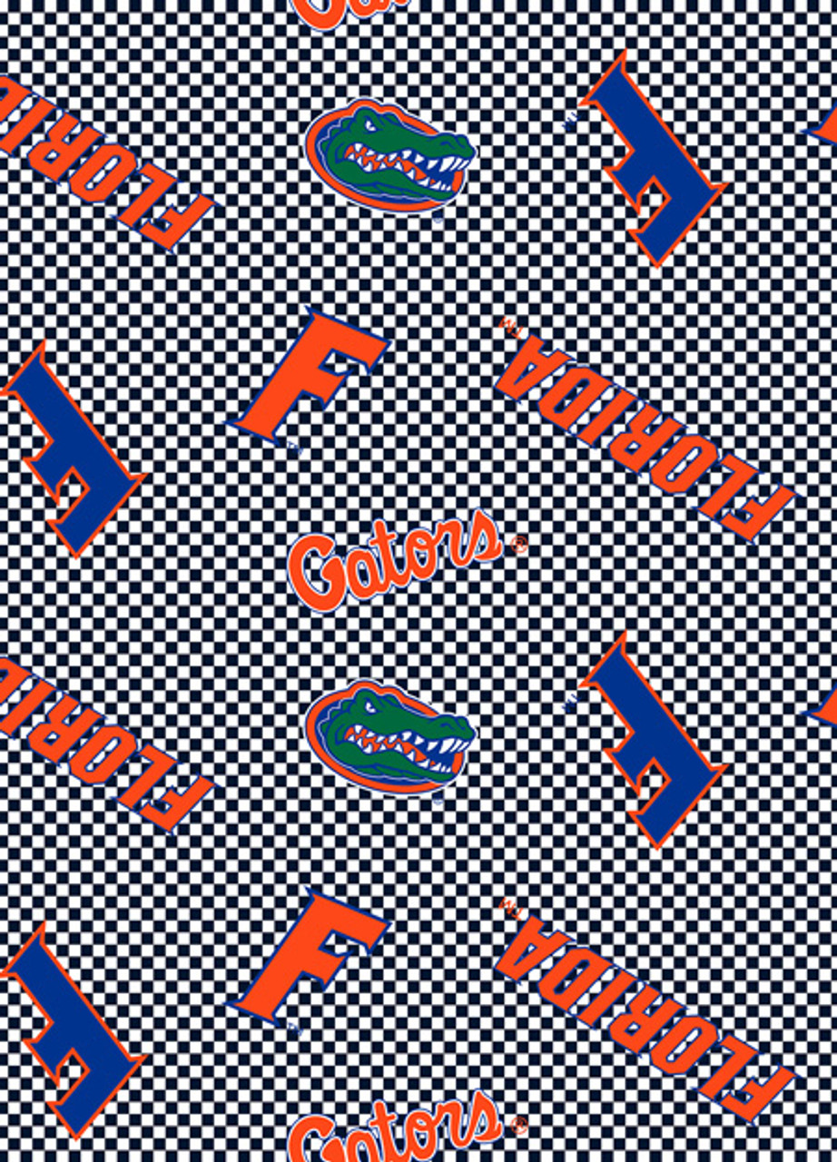 University of Florida Gators Cotton Fabric with Tossed Check Print or Matching Solid Cotton Fabrics