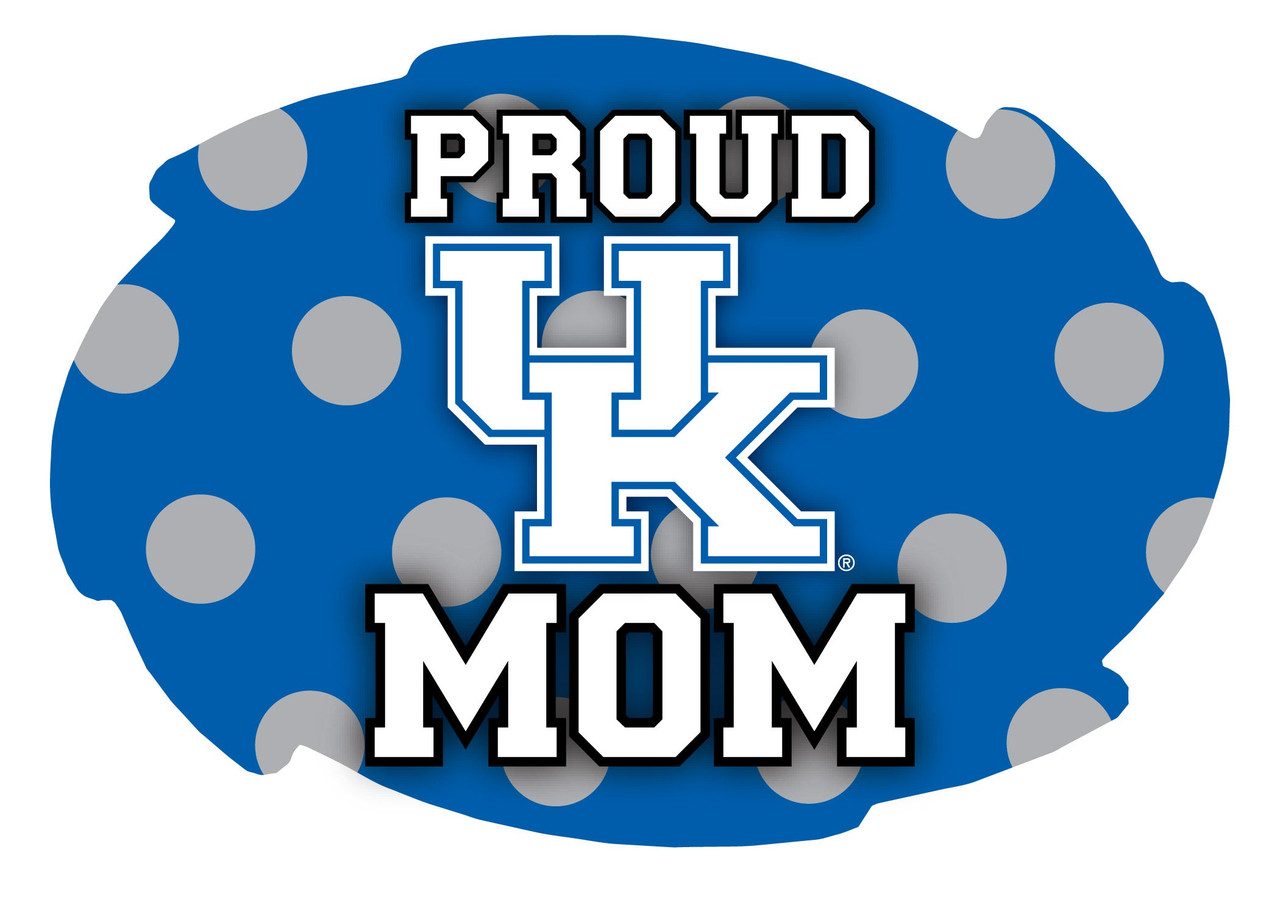 Kentucky Wildcats NCAA Collegiate Trendy Polka Dot Proud Mom 5" x 6" Swirl Decal Sticker