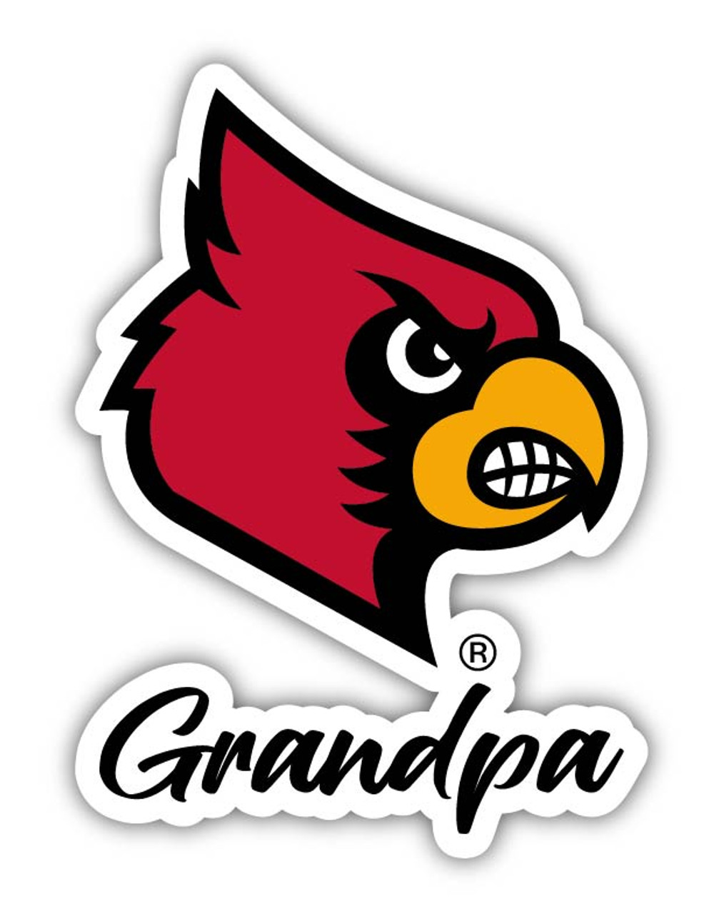 Louisville Cardinals 4 Inch Proud Grandpa Die Cut Decal