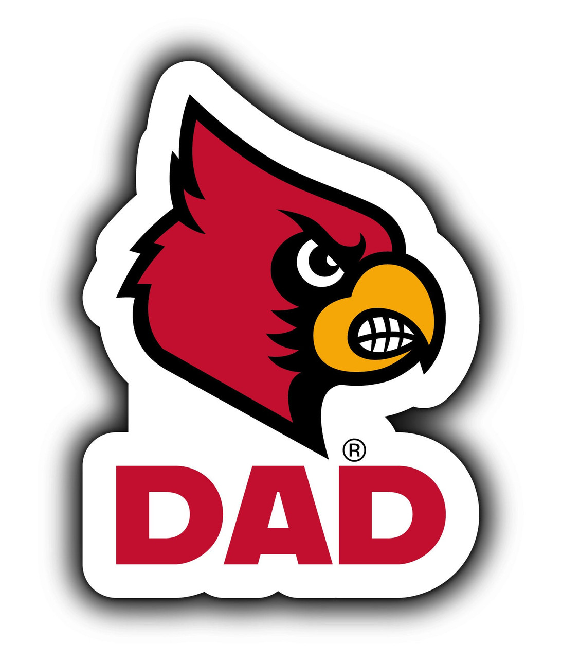 Louisville Cardinals 4-Inch Proud Dad Die Cut Decal - College Fabric Store