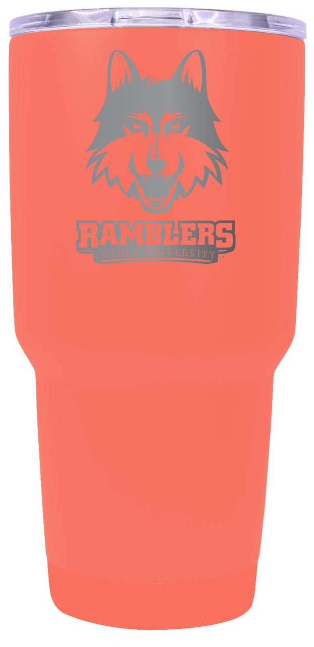 Loyola University Ramblers 30 oz Laser Engraved Stainless Steel Insulated Tumbler Coral.