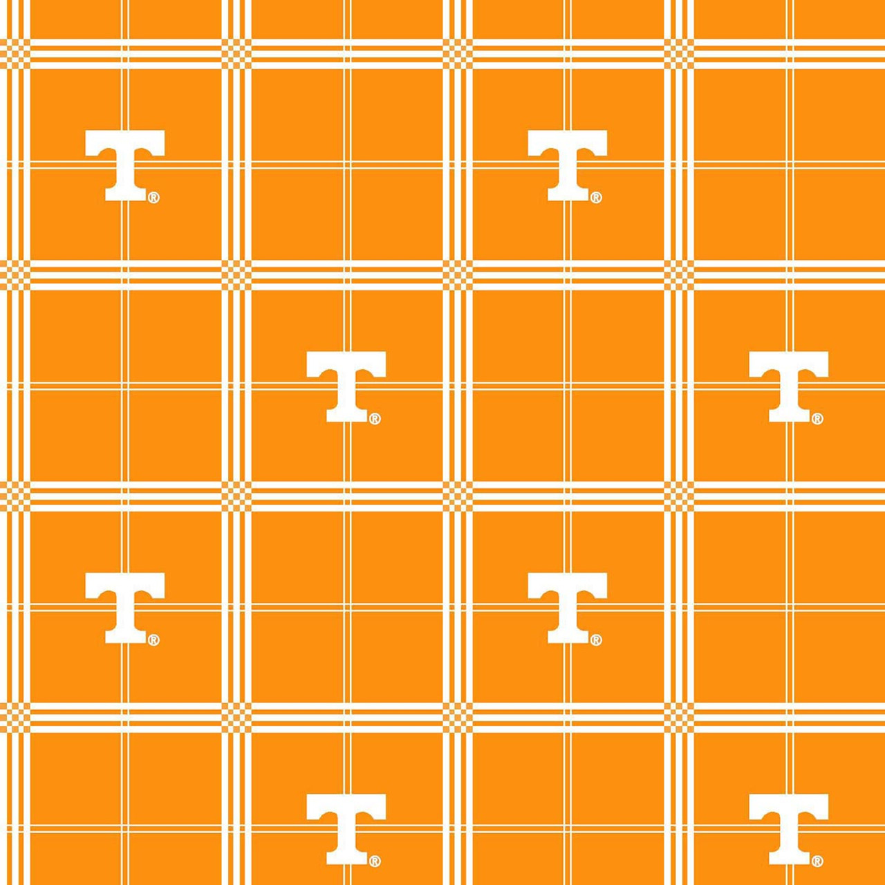 University of Tennessee Volunteers Flannel Fabric with Plaid Print