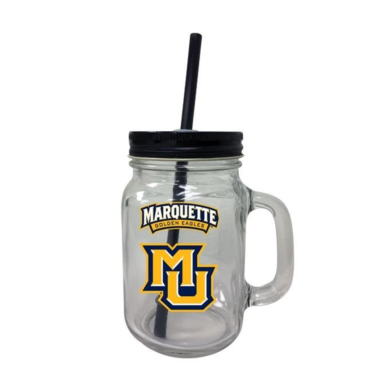 Marquette University Mason Jar Glass