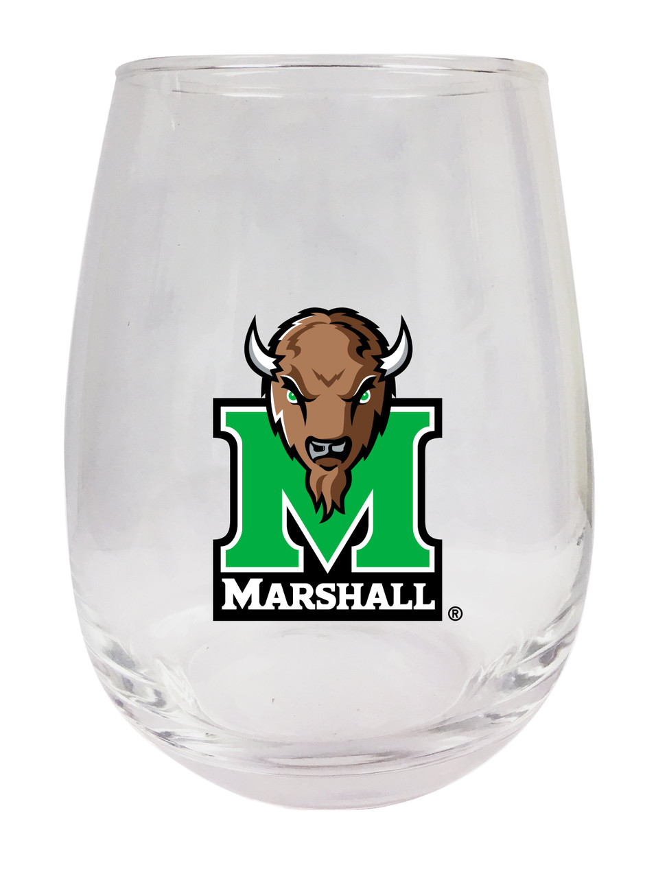 Marshall Thundering Herd 9 oz Stemless Wine Glass