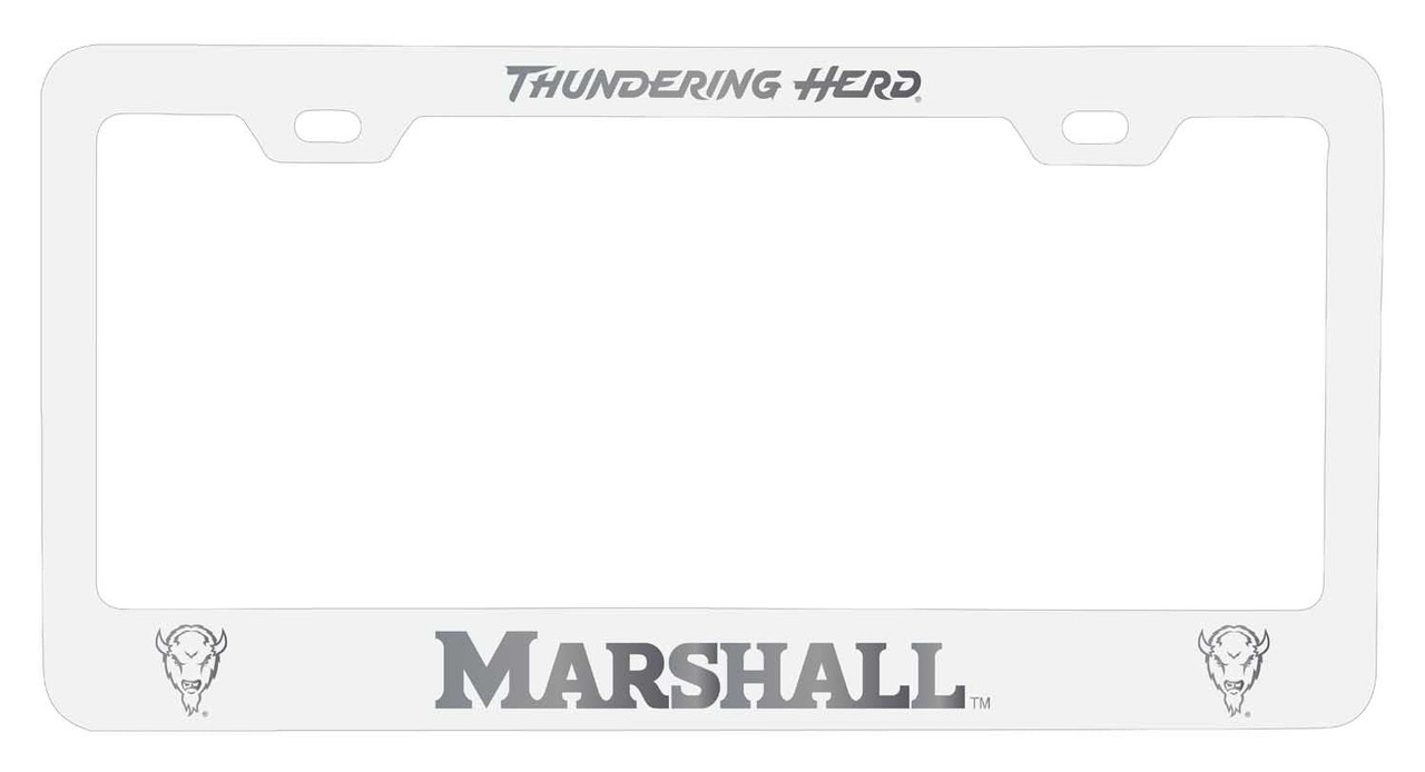 Marshall Thundering Herd Etched Metal License Plate Frame Choose Your Color