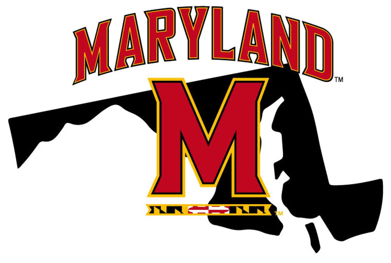 Maryland Terrapins 4 Inch State Shape Vinyl Decal Sticker