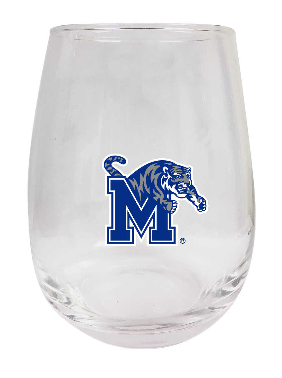 Memphis Tigers 9 oz Stemless Wine Glass