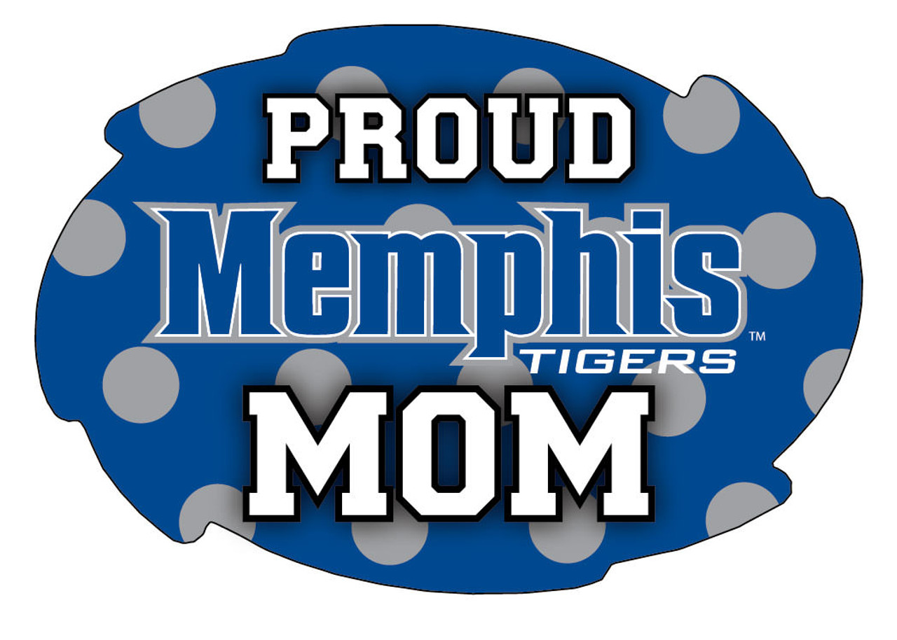 Memphis Tigers NCAA Collegiate Trendy Polka Dot Proud Mom 5" x 6" Swirl Decal Sticker