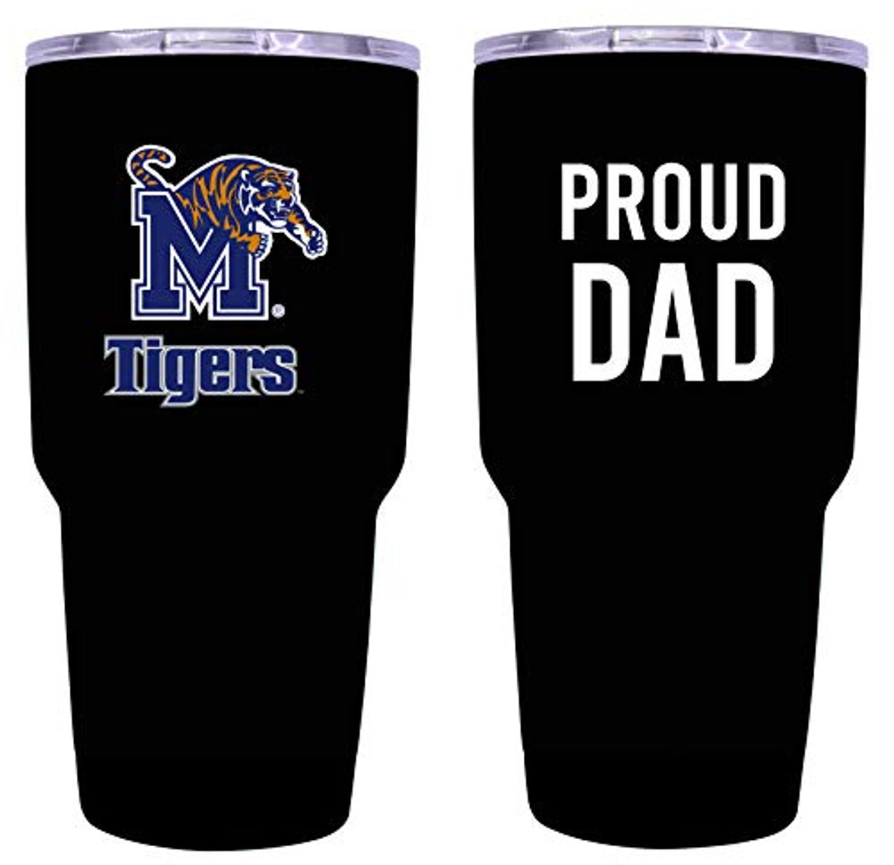 Memphis Tigers Proud Dad 24 oz Insulated Stainless Steel Tumblers Black.