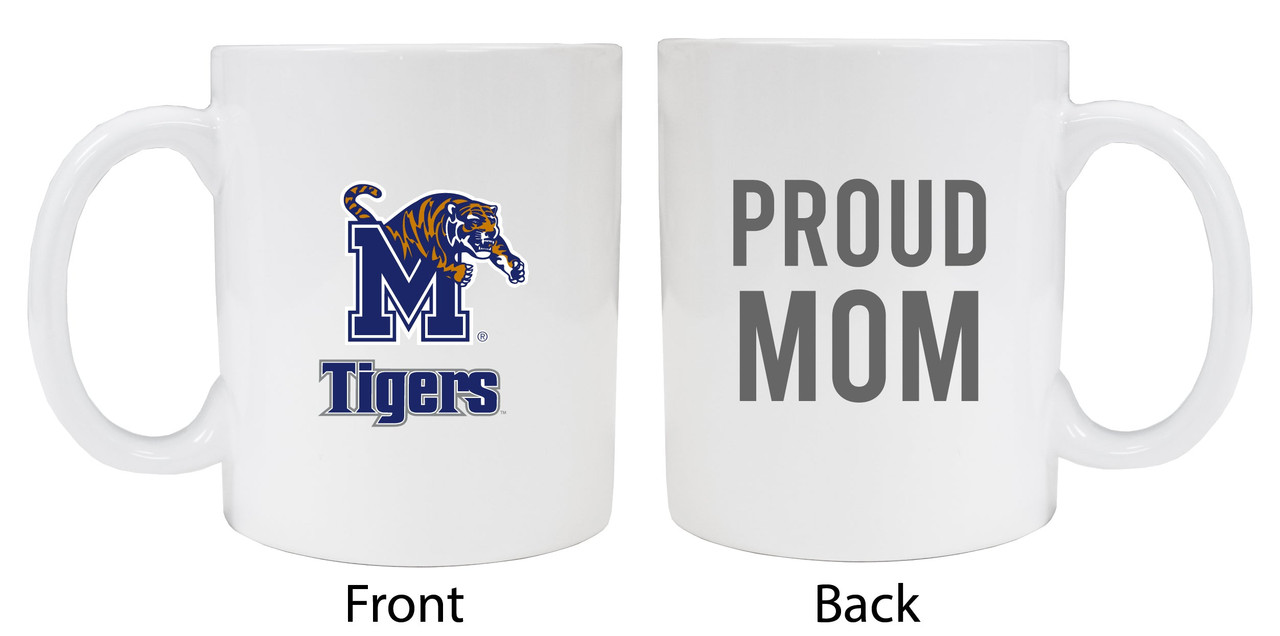 Memphis Tigers Proud Mom White Ceramic Coffee Mug 2-Pack (White).