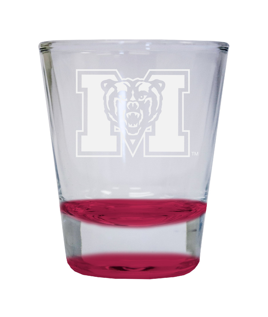 Mercer University Etched Round Shot Glass 2 oz Red