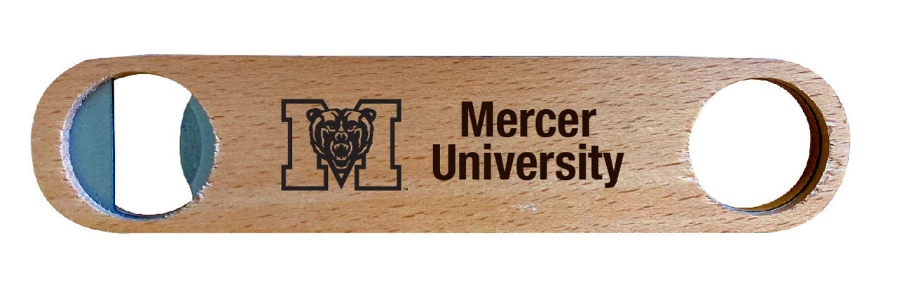 Mercer University Laser Etched Wooden Bottle Opener College Logo Design