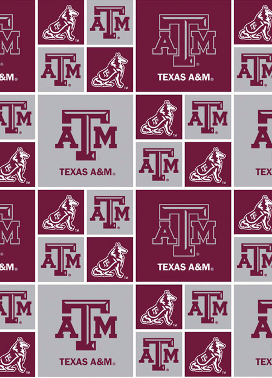 Texas A&M Aggies Cotton Fabric with Geometric Print or Matching Solid Cotton Fabrics