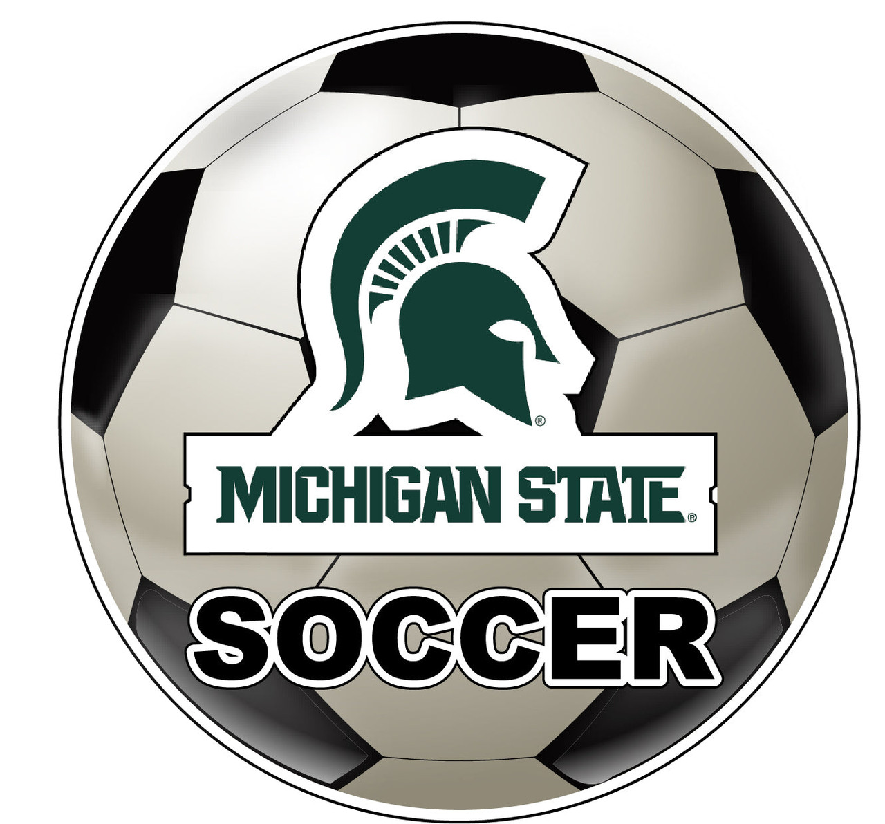 Michigan State Spartans 4-Inch Round Soccer Ball Vinyl Decal Sticker