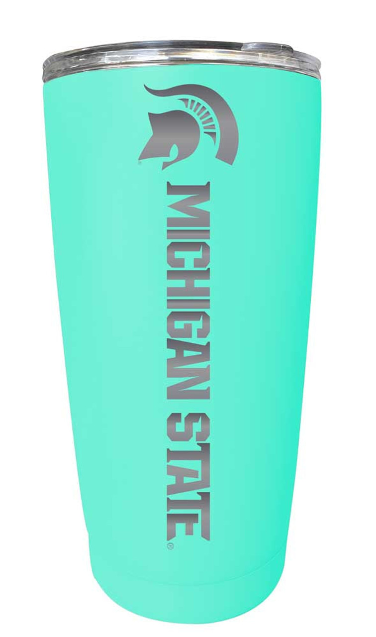 Michigan State Spartans Etched 16 oz Stainless Steel Tumbler (Choose Your Color)
