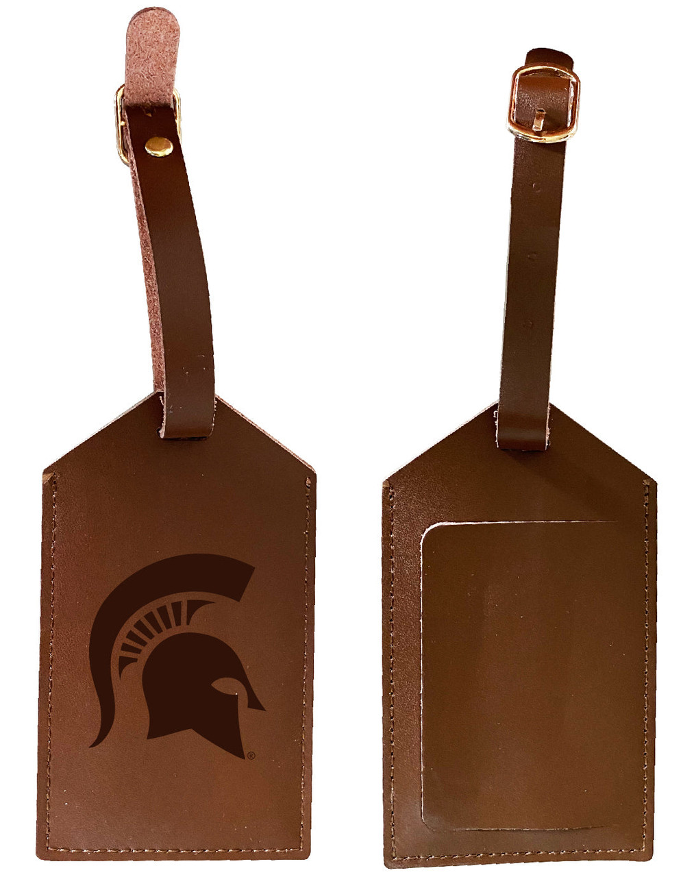 Michigan State Spartans Leather Luggage Tag Engraved