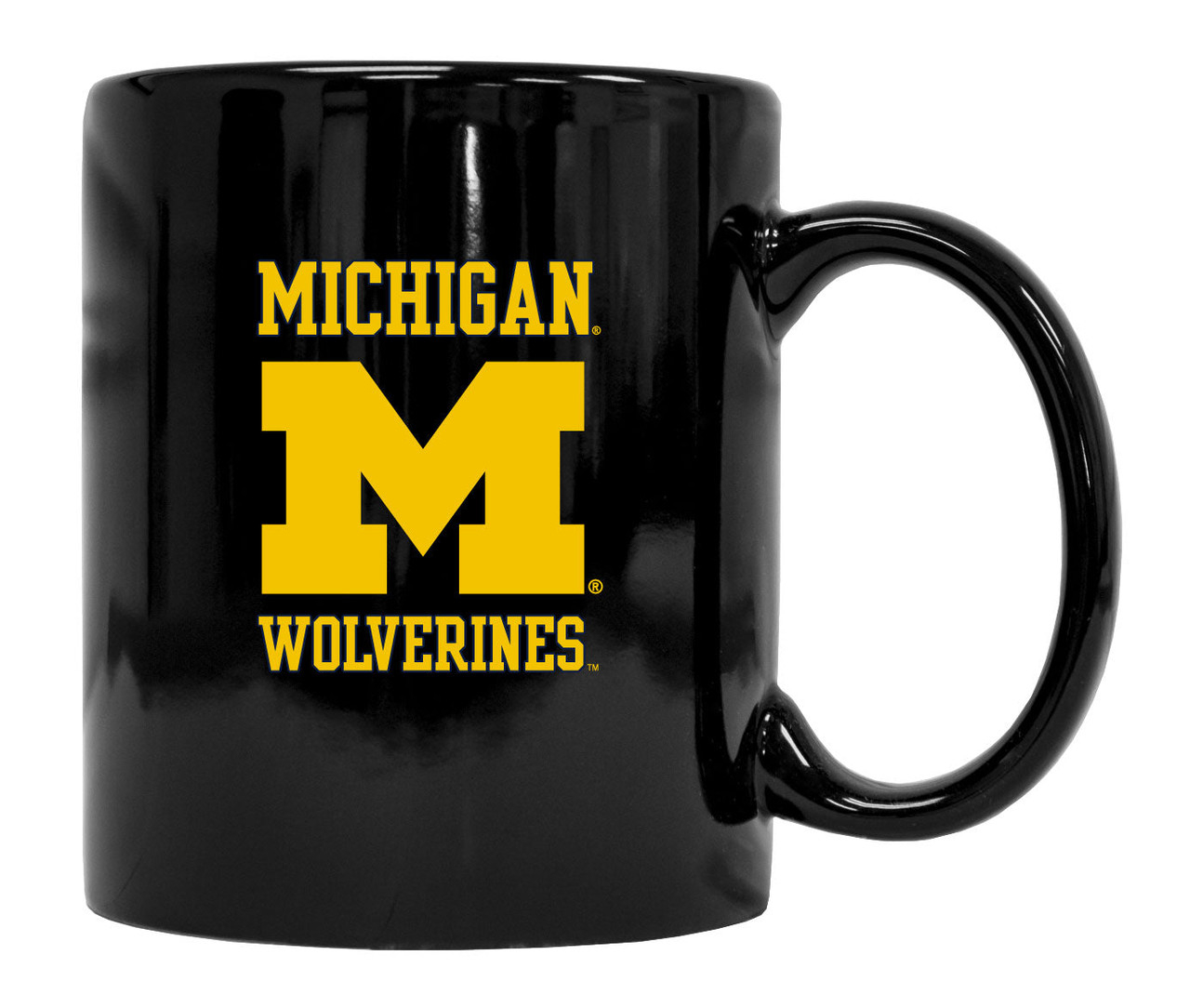 Michigan Wolverines Black Ceramic Mug (Black).