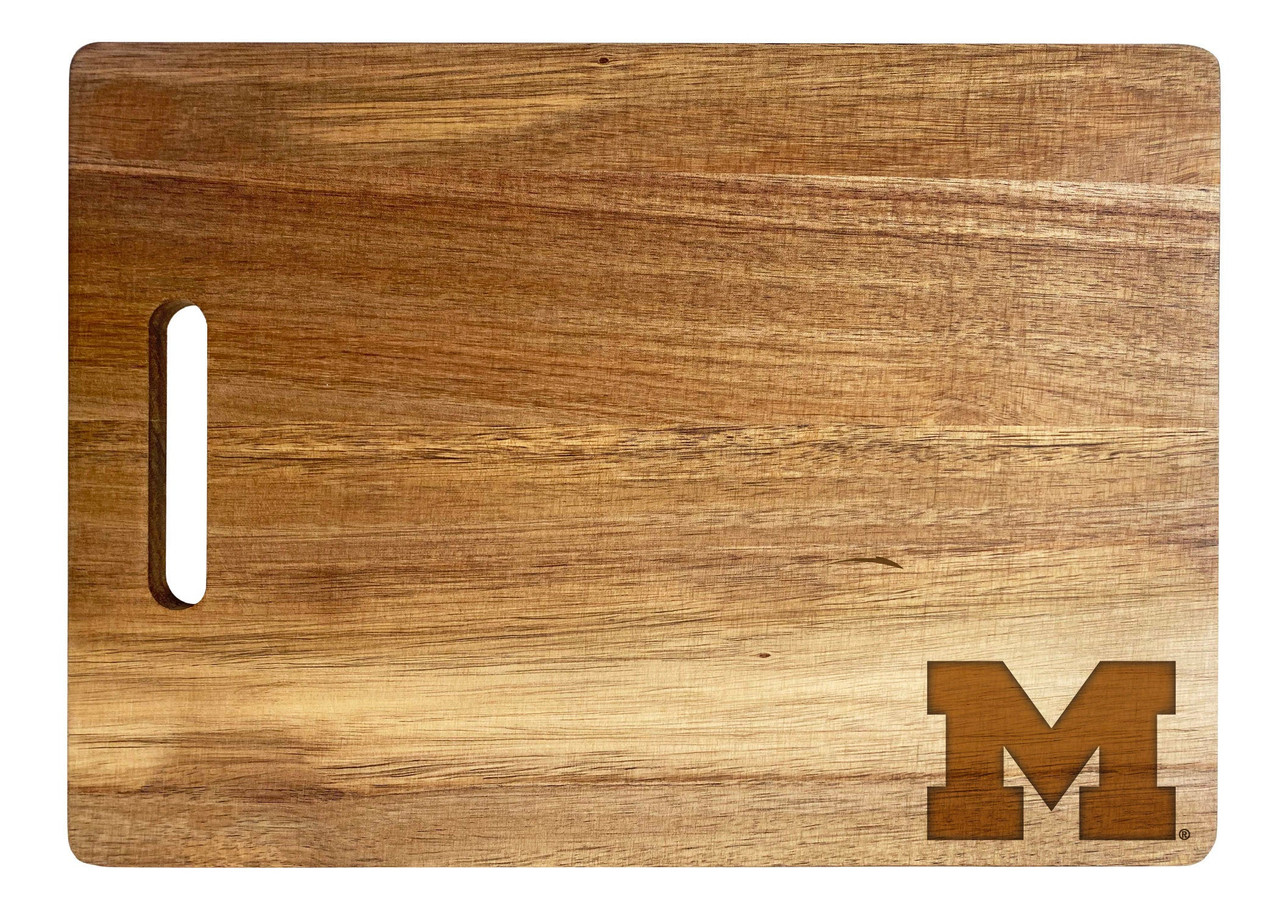 Michigan Wolverines Engraved Wooden Cutting Board 10" x 14" Acacia Wood