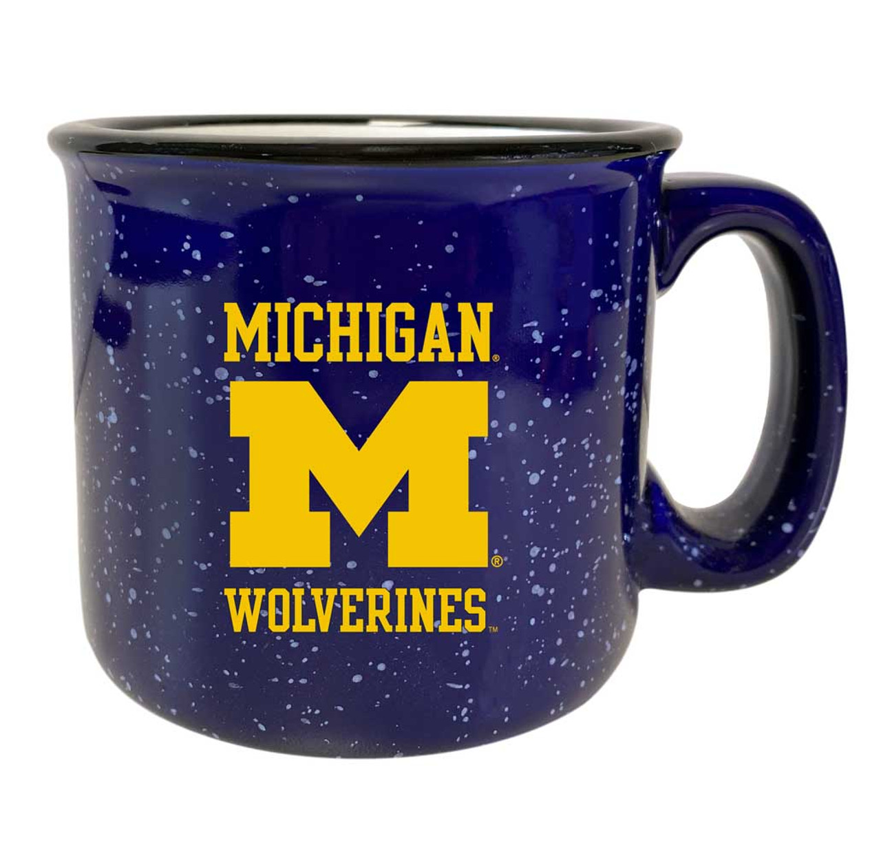 Michigan Wolverines Speckled Ceramic Camper Coffee Mug (Choose Your Color).