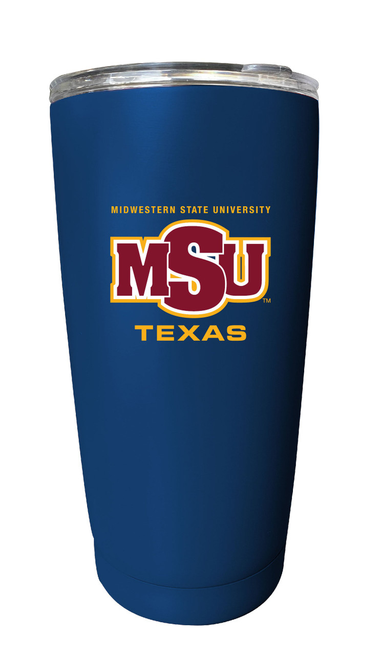 Midwestern State University Mustangs 16 oz Insulated Stainless Steel Tumbler Straight - Choose Your Color.