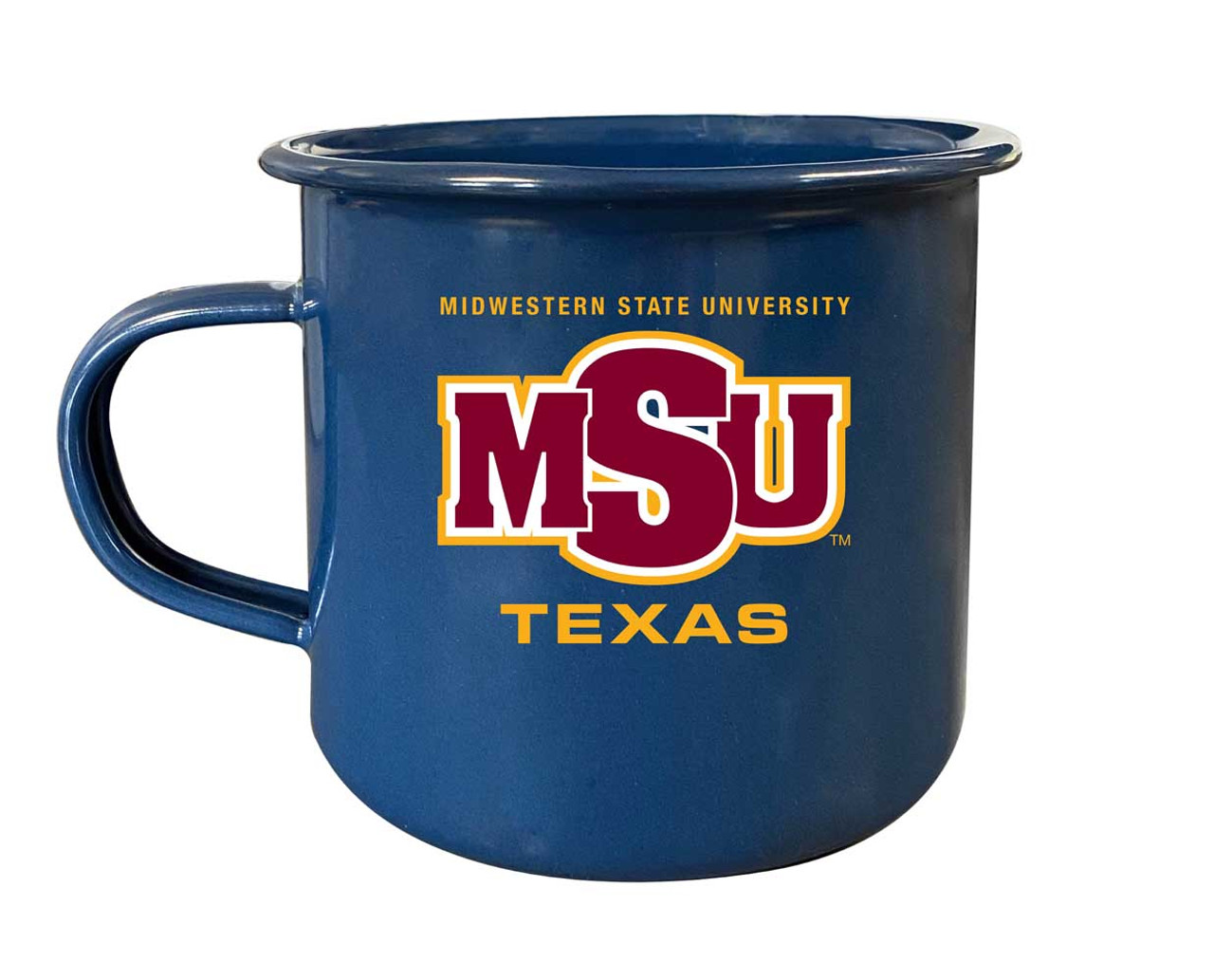 Midwestern State University Mustangs Tin Camper Coffee Mug (Choose Your Color).