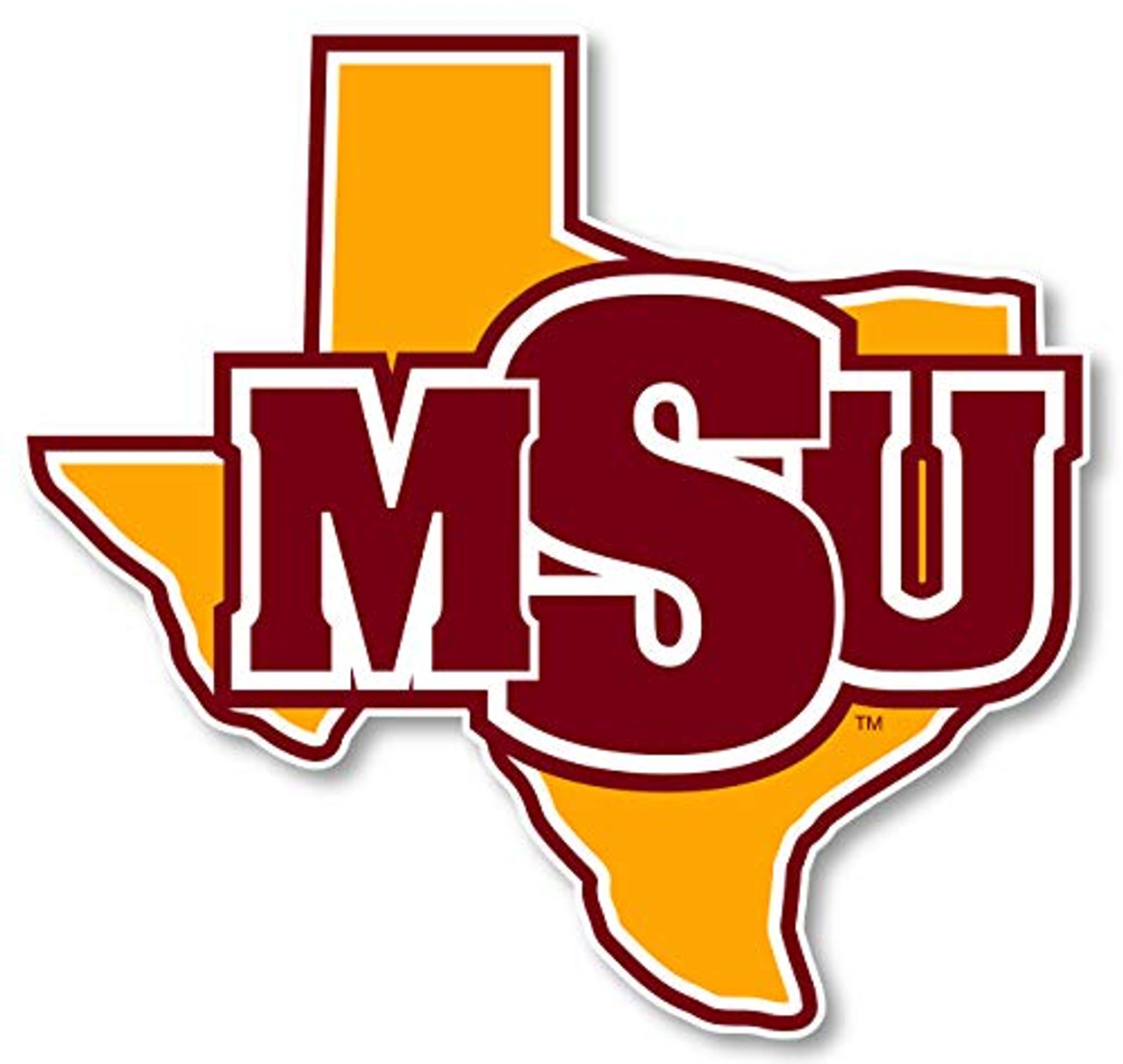 Midwestern University 4" State Shape Decal 4 Pack