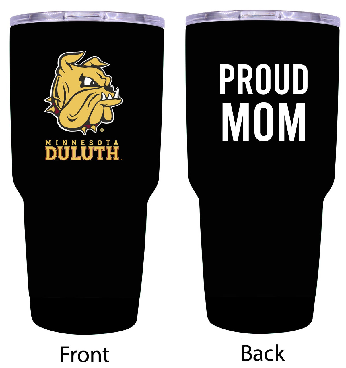 Minnesota Duluth Bulldogs Proud Mom 24 oz Insulated Stainless Steel Tumblers Black.