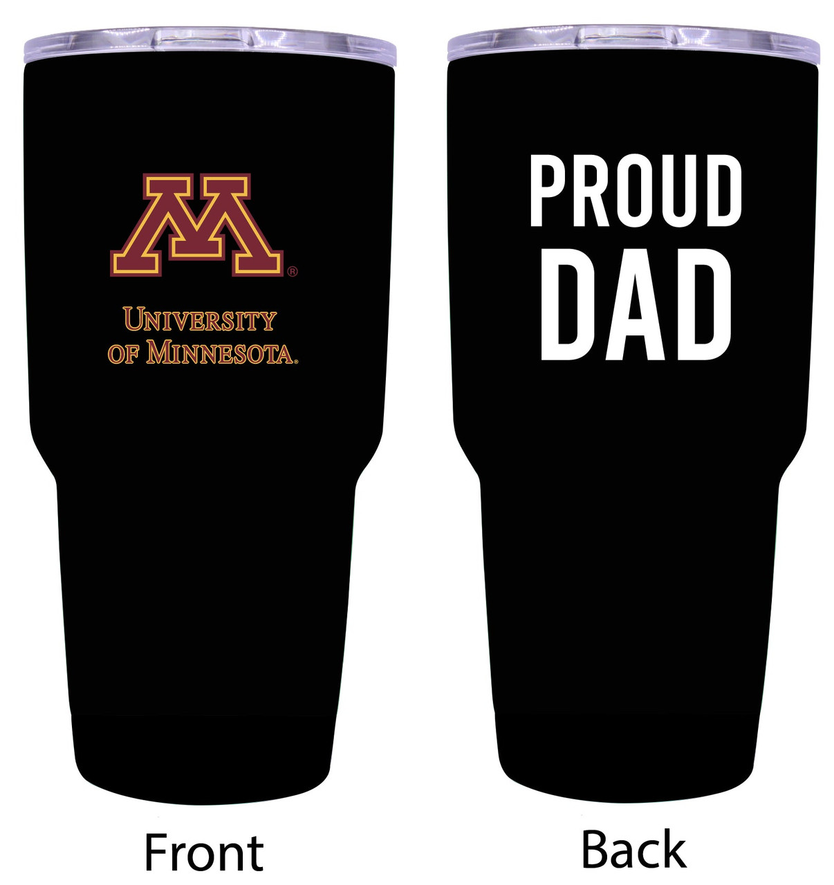 Minnesota Gophers Proud Dad 24 oz Insulated Stainless Steel Tumblers Choose Your Color.