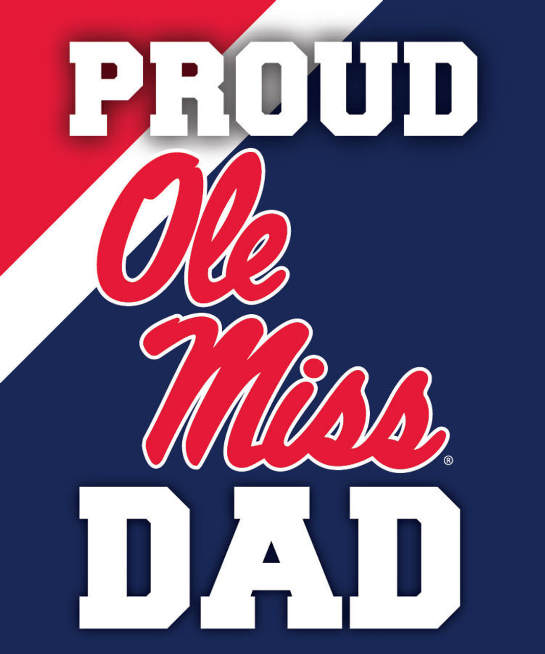 Mississippi Ole Miss Rebels NCAA Collegiate 5x6 Inch Rectangle Stripe Proud Dad Decal Sticker