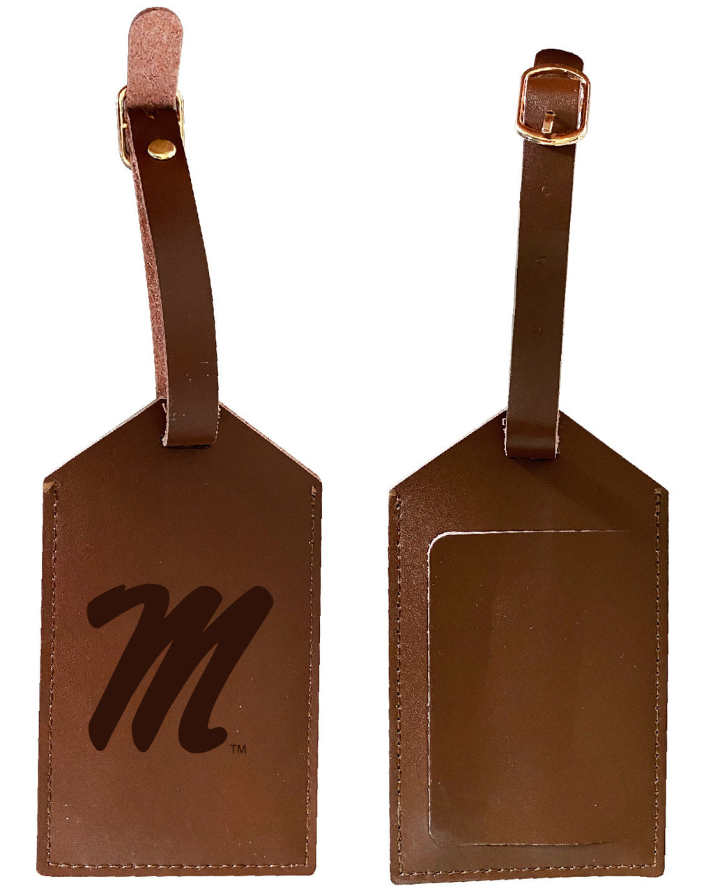 Mississippi Rebels "Ole Miss" Leather Luggage Tag Engraved