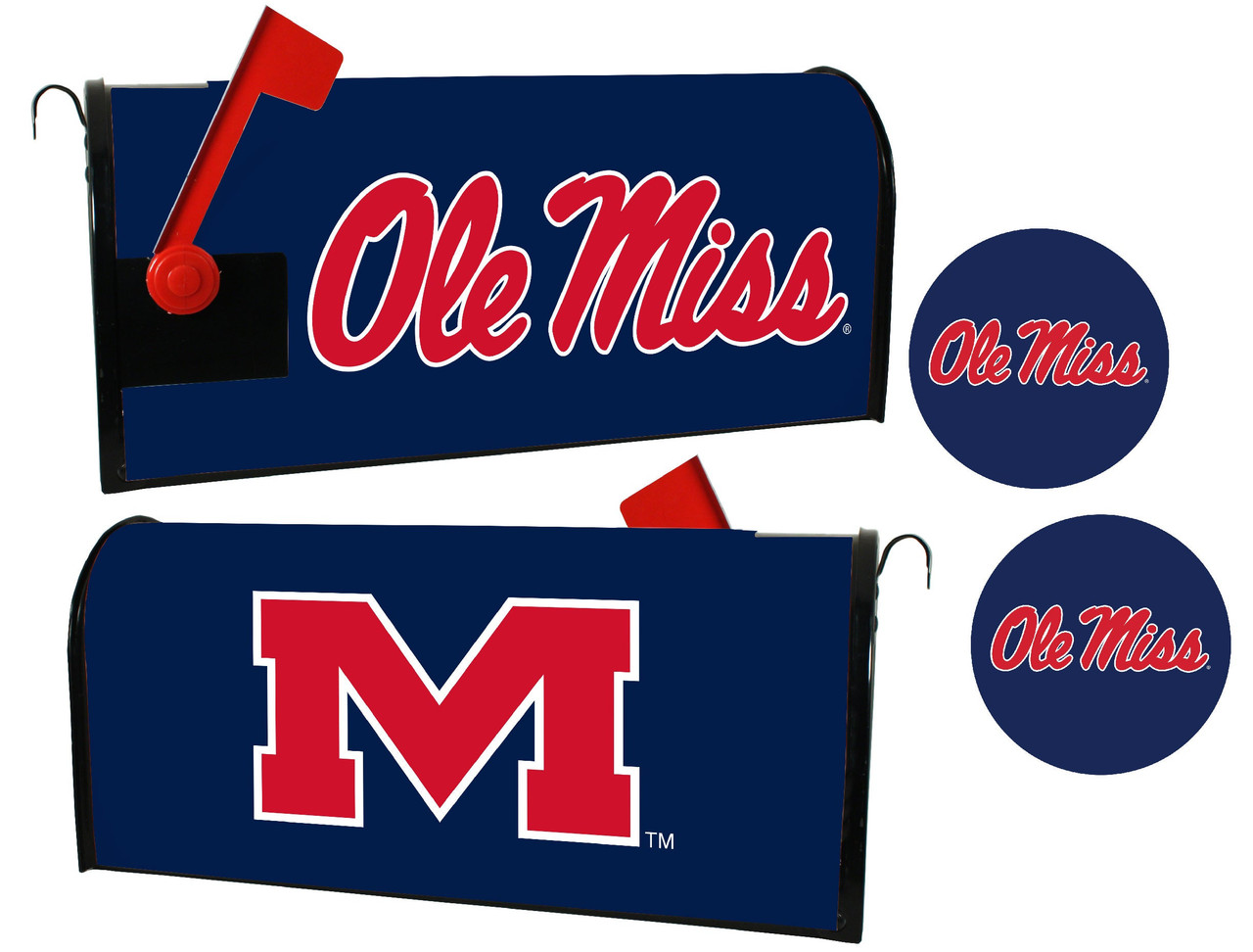 Mississippi Rebels "Ole Miss" Magnetic Mailbox Cover & Sticker Set