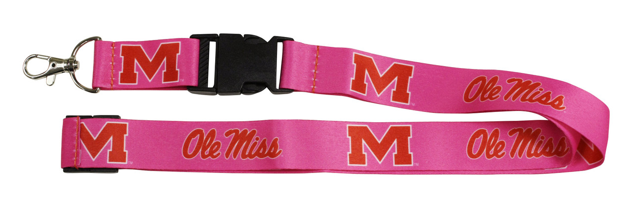 Mississippi Rebels Pink Lanyard