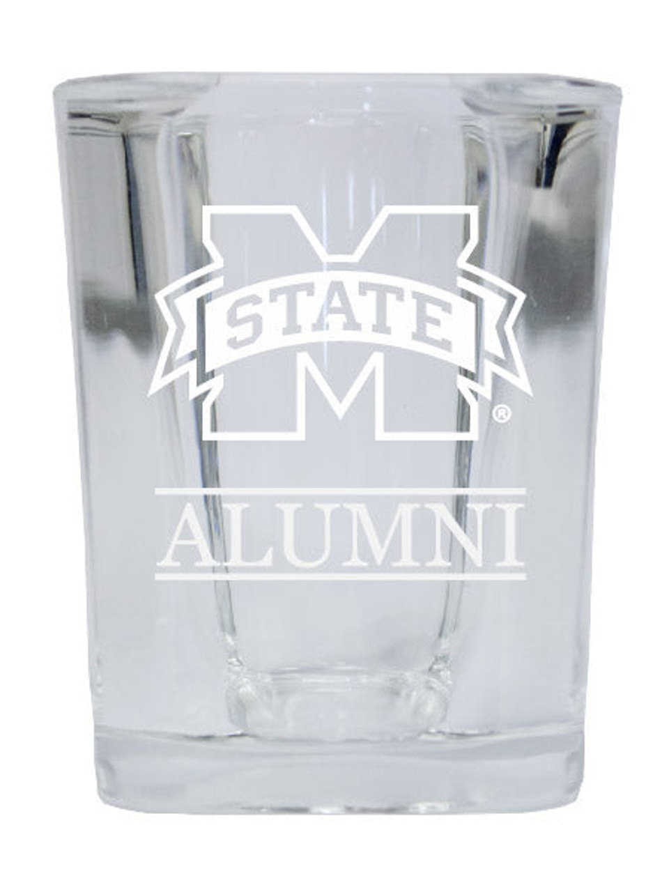 Mississippi State Bulldogs College Alumni 2 Ounce Square Shot Glass laser etched